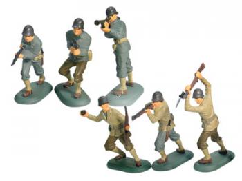WWII U.S. Infantry--6 plastic figures in 6 poses WWII U.S. Infantry--6 plastic figures in 6 poses #12886