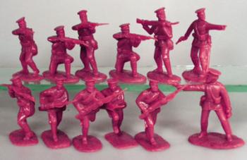 Russian Civil War Red Army, 1918 (Cranberry Red)--20 in 10 figures Russian Civil War Red Army, 1918 (Cranberry Red)--20 in 10 figures #13027