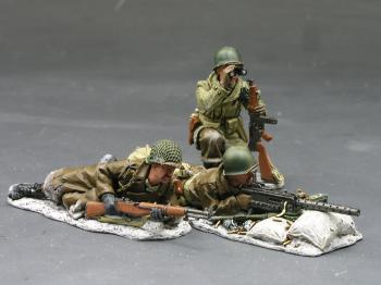 Enemy in Sight!--U.S. 30 Cal. Gun Team--three figures--RETIRED. ONE IN STOCK! #0