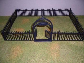 Wrought Iron Gate with 9 Fence sections (black) #0