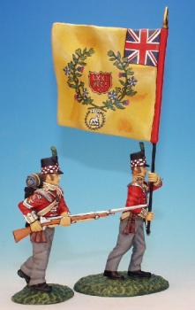 Image of Officer with Regimental Colour and N.C.O., 71st (Glasgow Highland) Light Infantry, 1st Battalion--two figures--RETIRED--LAST ONE!!