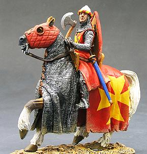 Image of Mounted Knight with Axe--single mounted figure--RETIRED. - LAST ONE!  #13252