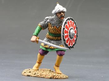 Image of Charging Saracen with Sword & Shield--single figure--RETIRED. ONE AVAILABLE!