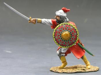 Image of Attacking Saracen with Sword & Shield--single figure--RETIRED. - LAST ONE!  #13267