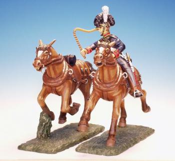 Two Add-on Horses for RHA.3 and 1 driver, Royal Horse Artillery, British Army--single mounted figure and two horses--RETIRED--LAST THREE!! #1525
