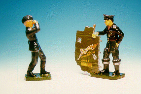 Luftwaffe, Two pilots with part of B-17 (glossy)--two figures--RETIRED--LAST THREE!! Luftwaffe, Two pilots with part of B-17 (glossy)--two figures--RETIRED--LAST THREE!! #13361