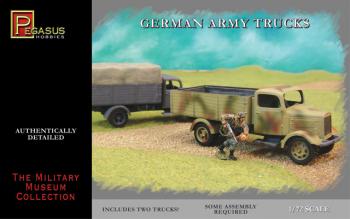 German Army Trucks--two trucks and two drivers--1:72 scale model kit German Army Trucks--two trucks and two drivers--1:72 scale model kit #13605