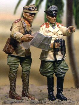 Korps, Rommel with Adjutant with Map--two figures and map--RETIRED--LAST ONE!! #13795