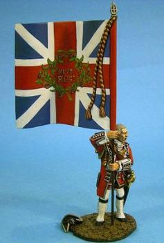 British Officer Standing with Kings Colour, 47th Regiment of Foot--single figure with flag--RETIRED--LAST ONE!! #13826