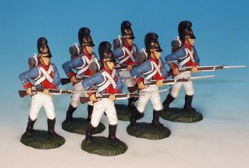 Six Advancing Infantrymen, Centre Company, Prince Charles, 3rd Regiment, Bavarian Army--six figures--RETIRED--LAST ONE!!--RETIRED--LAST ONE!! #1575