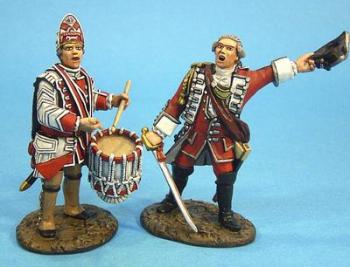 British Officer & Drummer, 47th Regiment of Foot at the Ready--two figures--RETIRED--LAST ONE!! #13830