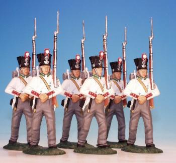 Six Marching Infantrymen, 1st Regiment, Neapolitan Army--six figures--RETIRED--LAST ONE!! #1581