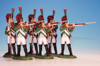 Six Grenadiers (3 standing firing, 3 loading), Grenadiers of the Royal Guard, Italian Army--six figures--RETIRED--LAST ONE!! #1585