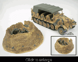 Morsermannschaft German Mortar Crew--half-track (camo), Mortar, Trench, 3 figures--RETIRED--LAST ONE! #13934