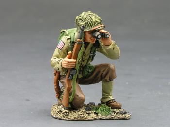 U.S. 82nd Airborne Kneeling Officer with Bino--single figure--RETIRED--LAST ONE!! #0