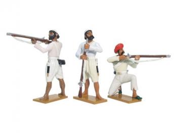 Image of Sepoy Firing Line Set #1--three figures--RETIRED--LAST ONE!!