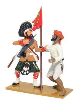 Image of British 93rd Highlander Capturing the Enemies Colour at Secundra Bagh--two figures on single base--RETIRED--LAST ONE!!
