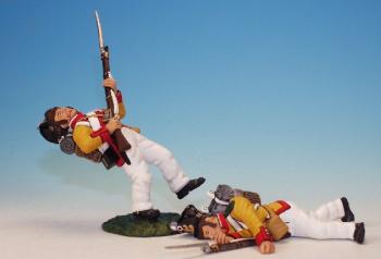 Two Dead and Dying Infantrymen, Centre Company, Neuchatel Regiment, Swiss Army--two figures--RETIRED--LAST ONE!! #1601