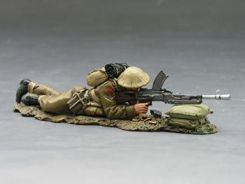 Image of British Infantryman Lying Firing Bren Gunner--single figure--RETIRED. ONE AVAILABLE! 