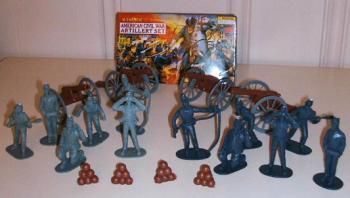 ACW Artillery--4 Cannons, 6 Union Crew, 6 Conf. Crew #14240