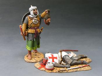 Image of Gruesome Trophy Set--Saracen with Beheaded Crusader--two figures--RETIRED--LAST ONE!! #14543