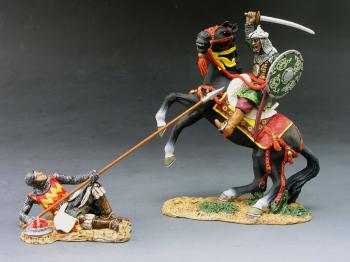 Fight to the Death--single mounted figure and single prone figure--RETIRED. ONE AVAILABLE!  #14544