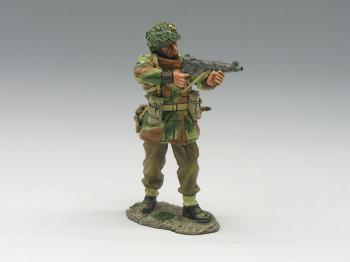 Image of British Airborne Paratrooper Standing Firing Sten Gun--single figure--RETIRED. LAST ONE!