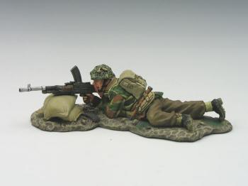 British Airborne--Paratrooper Lying Firing Bren Gun--single prone figure--RETIRED--LAST ONE!! #14685