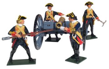 British Royal Artillery 6 Pound Gun and Four Man Crew, 1754-1763--RETIRE--LAST ONE!! British Royal Artillery 6 Pound Gun and Four Man Crew, 1754-1763--RETIRE--LAST ONE!! #14803