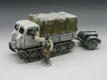 German Raupen Schlepper tracked cargo transport vehicle with two figures--RETIRED. MIB! #14808