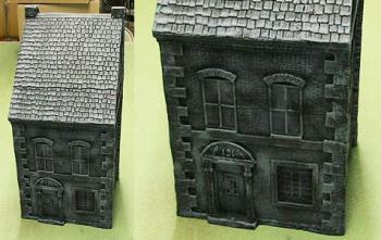 Three Story Building with Pitched Roof (stone/stucco)--7.5 x 7.0 x 16.0--TWO IN STOCK. Three Story Building with Pitched Roof (stone/stucco)--7.5 x 7.0 x 16.0--TWO IN STOCK. #14822