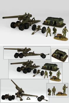 U.S. Infantry Support Playset (Heavy Artillery)--cannon, bunker, 3 figures--RETIRED. - ONE AVAILABLE!  #14936