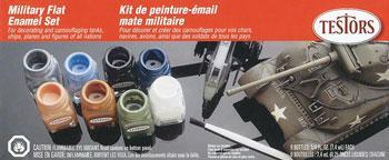 Military Flat Enamel Paint Set--eight 1/4 oz. Colors & Thinner (Formerl TES9131) #15093