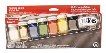 Promotional Enamel Paint Set--eight 1/4 oz. Colors & Thinner (Formerly TES9146) #15096