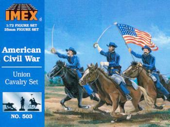 Union Cavalry Set--17 figures, horses with riders & cannons #1692
