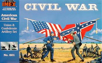 Union/Confederate Artillery Set--50 figures (25 each Union/Confederate), 8 horses, 2 Limber wagons, 6 cannons. -- AWAITING RESTOCK! #1699