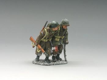 Image of Walking Wounded--two GI figures with M1 Rifles--RETIRED.