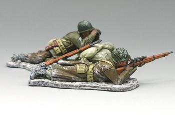 Image of Winter Sniper Team--2 G.I.'s Lying (sniper and spotter)--RETIRED--LAST ONE!!