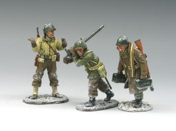 Image of GI's Moving Up the Line--three figures--RETIRED. - LAST ONE!