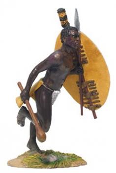 Image of Zulu Warrior Advancing with Knobkerrie #1--single figure--RETIRED--LAST TWO!!