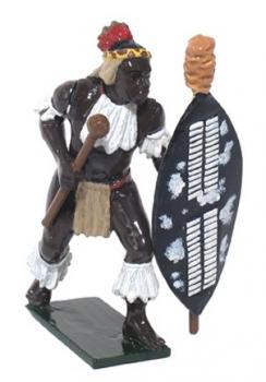 Image of Zulu uMbonambi Regiment Advancing with Knobkerrie, Gloss Finish--single figure--RETIRED--LAST ONE!!