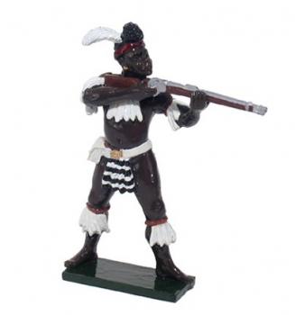 Image of Zulu iNdlondlo Regiment Firing Rifle, Gloss Finish, single figure--RETIRED--LAST ONE!! Image of Zulu iNdlondlo Regiment Firing Rifle, Gloss Finish, single figure--RETIRED--LAST ONE!!
