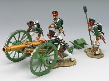 Napoleonic Russian Artillery Set - Gun With 4 Crew -RETIRED #15791