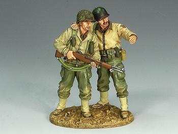 Image of Over There!--Pointing NCO and G.I. with Rifle--two figures on single base--RETIRED. ONE AVAILABLE! 