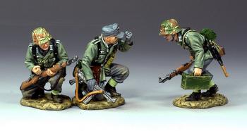 Image of Moving Forward--three German Infantry figures advancing--RETIRED--LAST ONE!!