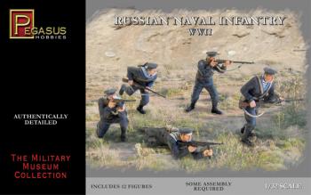 WWII Russian Naval Infantry--forty unpainted 1:72 scale plastic figures and four scenic bases WWII Russian Naval Infantry--forty unpainted 1:72 scale plastic figures and four scenic bases #16514