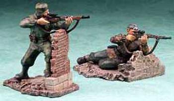 Image of Dueling Snipers--two figures (one Russian, one German) in cover--RETIRED--LAST ONE!!