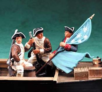 Image of Washington Crossing the Delaware Continental Infantry--three figures--RETIRED--LAST TWO!!