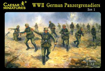 Image of WWII German Panzergrenadiers--43 figures in 13 poses--TWO IN STOCK.