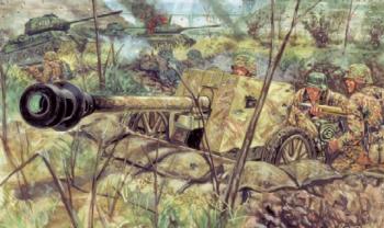WWII German PaK 40 Anti-Tank Gun with Servants--12 figures in 6 poses and 2 guns WWII German PaK 40 Anti-Tank Gun with Servants--12 figures in 6 poses and 2 guns #17422